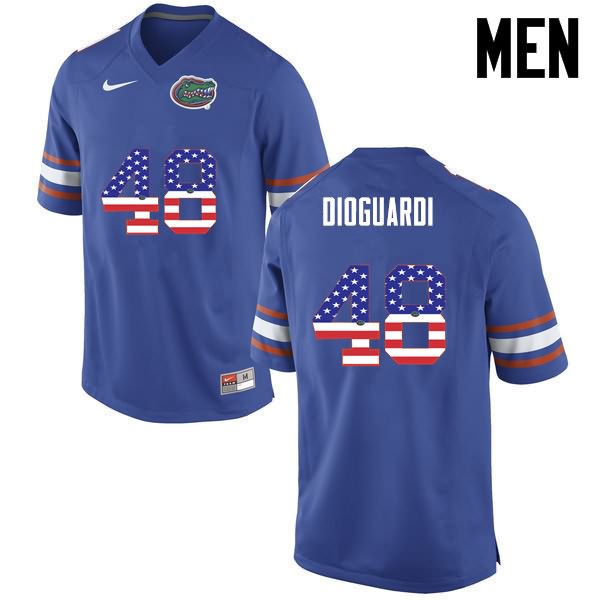 NCAA Florida Gators Brett DioGuardi Men's #48 USA Flag Fashion Nike Blue Stitched Authentic College Football Jersey DMY5464UL